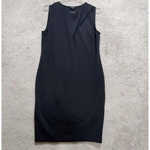 Talbots Shift Dress Women's Small  Black Rayon Stretch Sleeveless Crew Neck